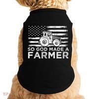 Patriotic American Flag Tractor So God Made A Farmer Gift Doggie Tank thumb 0