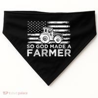 Patriotic American Flag Tractor So God Made A Farmer Gift USA-Made Doggie Bandana thumb 0