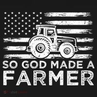 Patriotic American Flag Tractor So God Made A Farmer Gift Women's Hoodie thumb 2