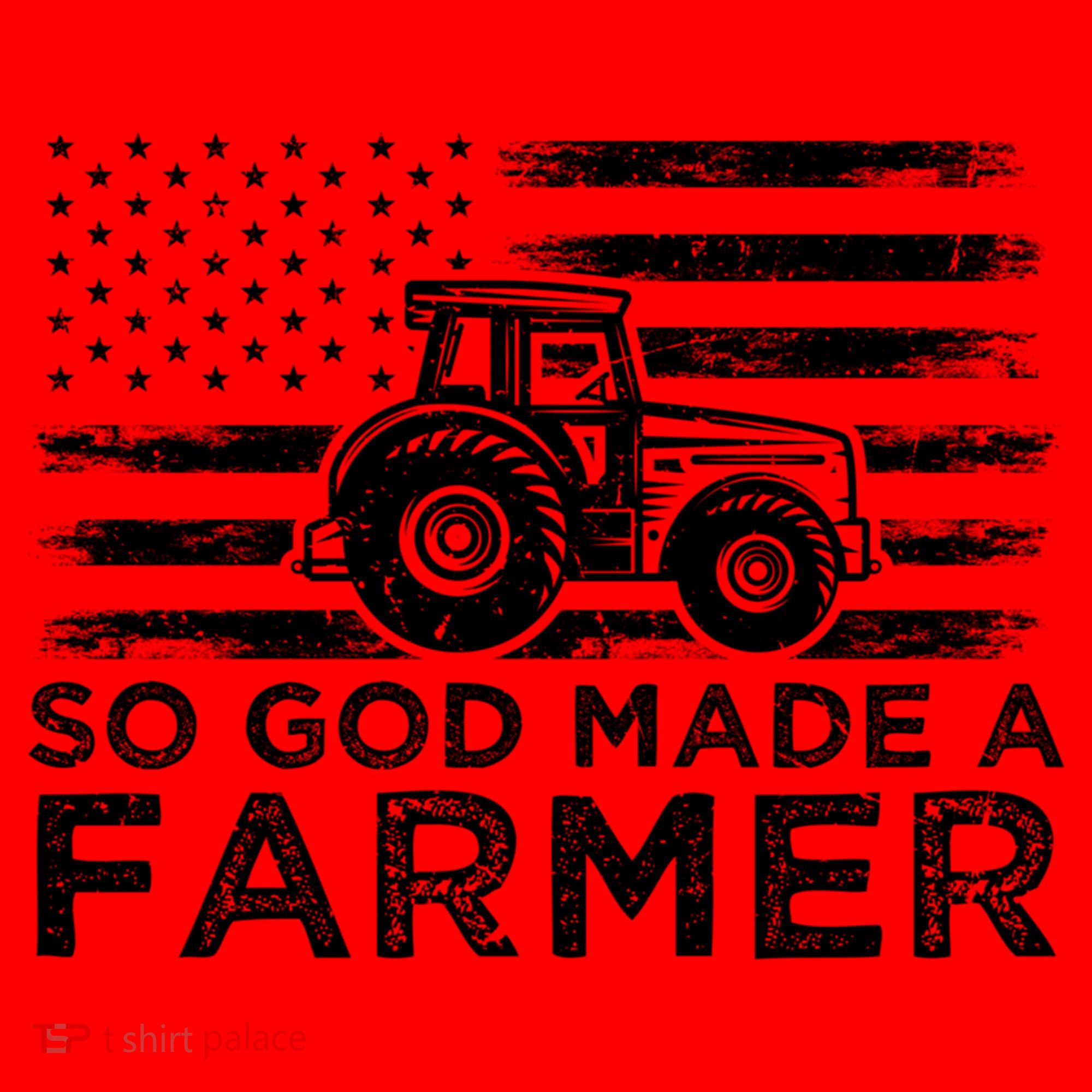 Patriotic American Flag Tractor So God Made A Farmer Gift Santa Hat