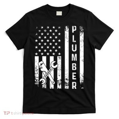 Plumber American Flag Plumbing T-Shirt