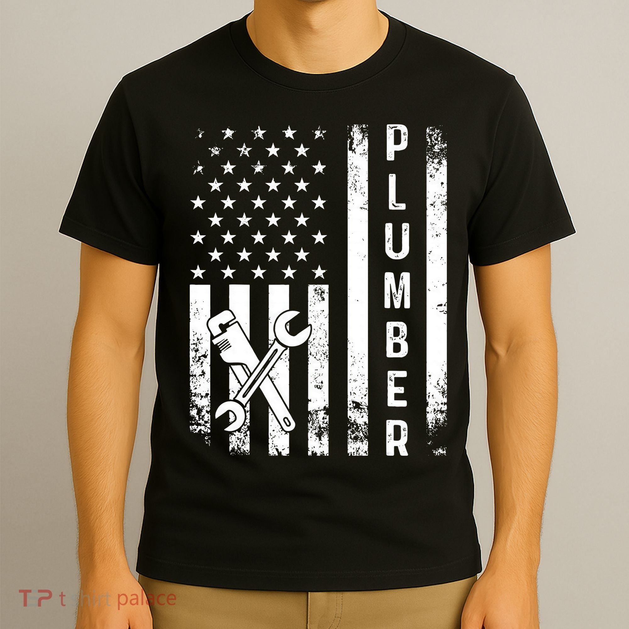 Plumber American Flag Plumbing T-Shirt