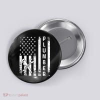 Plumber American Flag Plumbing Button thumb 0