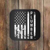 Plumber American Flag Plumbing Coaster thumb 0