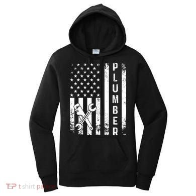 Plumber American Flag Plumbing Women's Hoodie