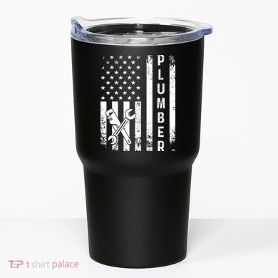 Plumber American Flag Plumbing Tumbler