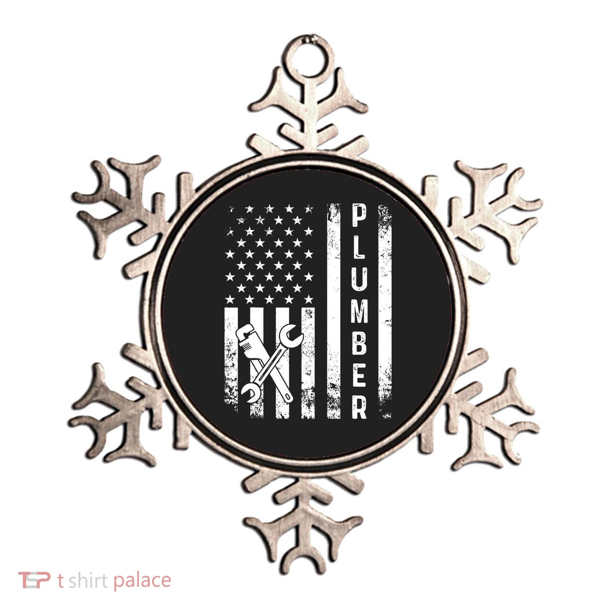 Plumber American Flag Plumbing Ornament