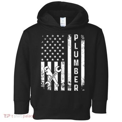 Plumber American Flag Plumbing Toddler Hoodie