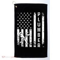 Plumber American Flag Plumbing Golf Towel thumb 0