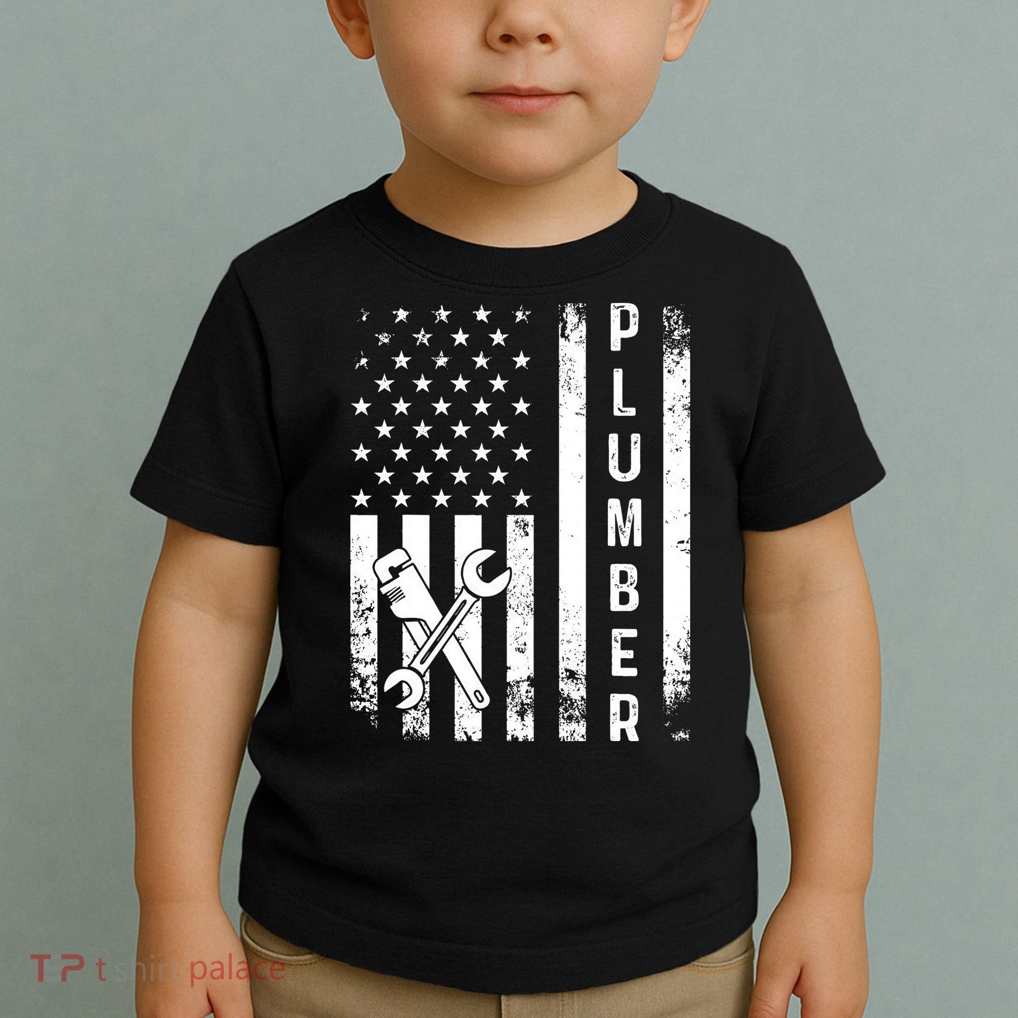 Plumber American Flag Plumbing Toddler T-Shirt
