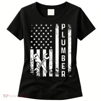 Plumber American Flag Plumbing Women's T-Shirt