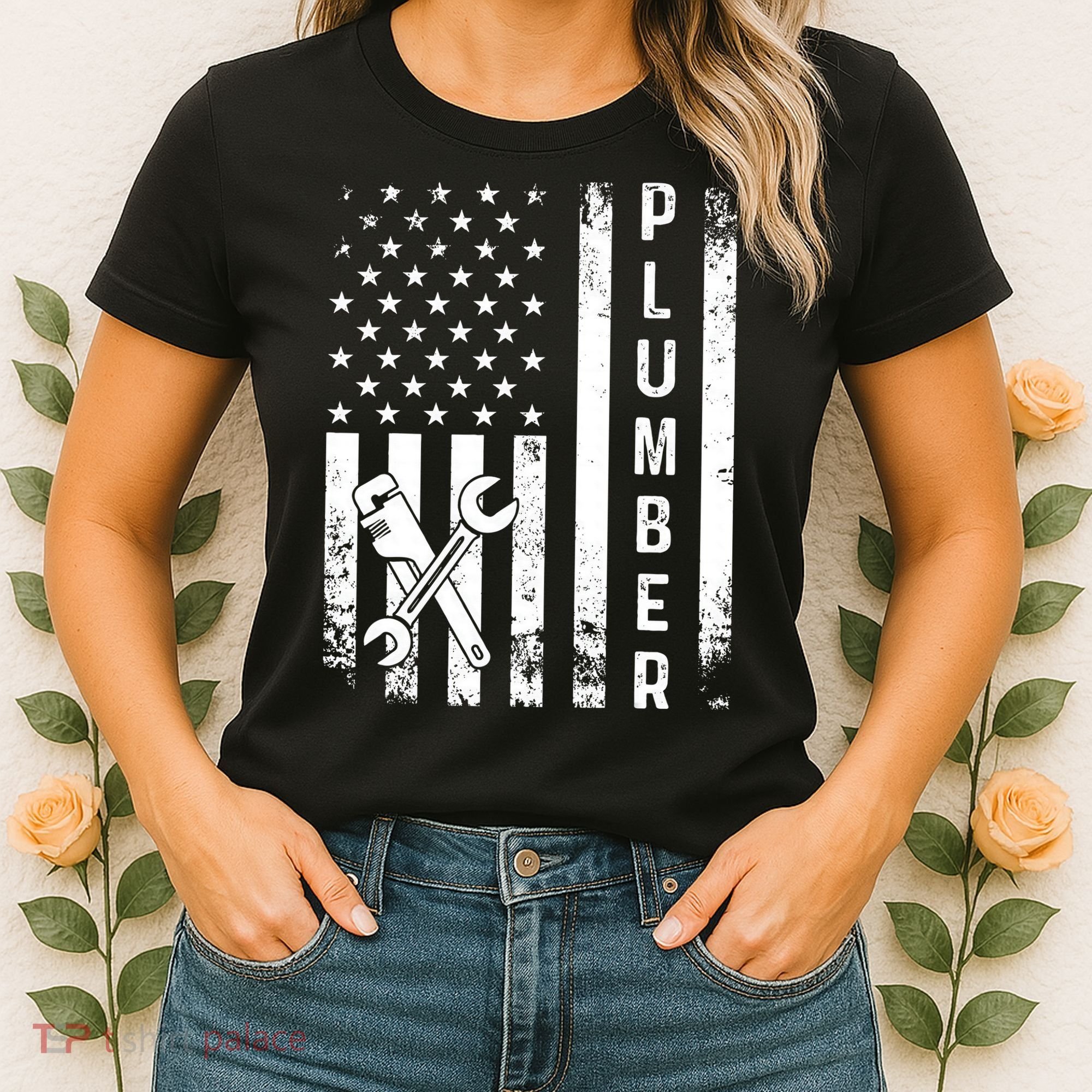 Plumber American Flag Plumbing Women's T-Shirt