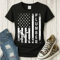 Plumber American Flag Plumbing Women's T-Shirt thumb 3