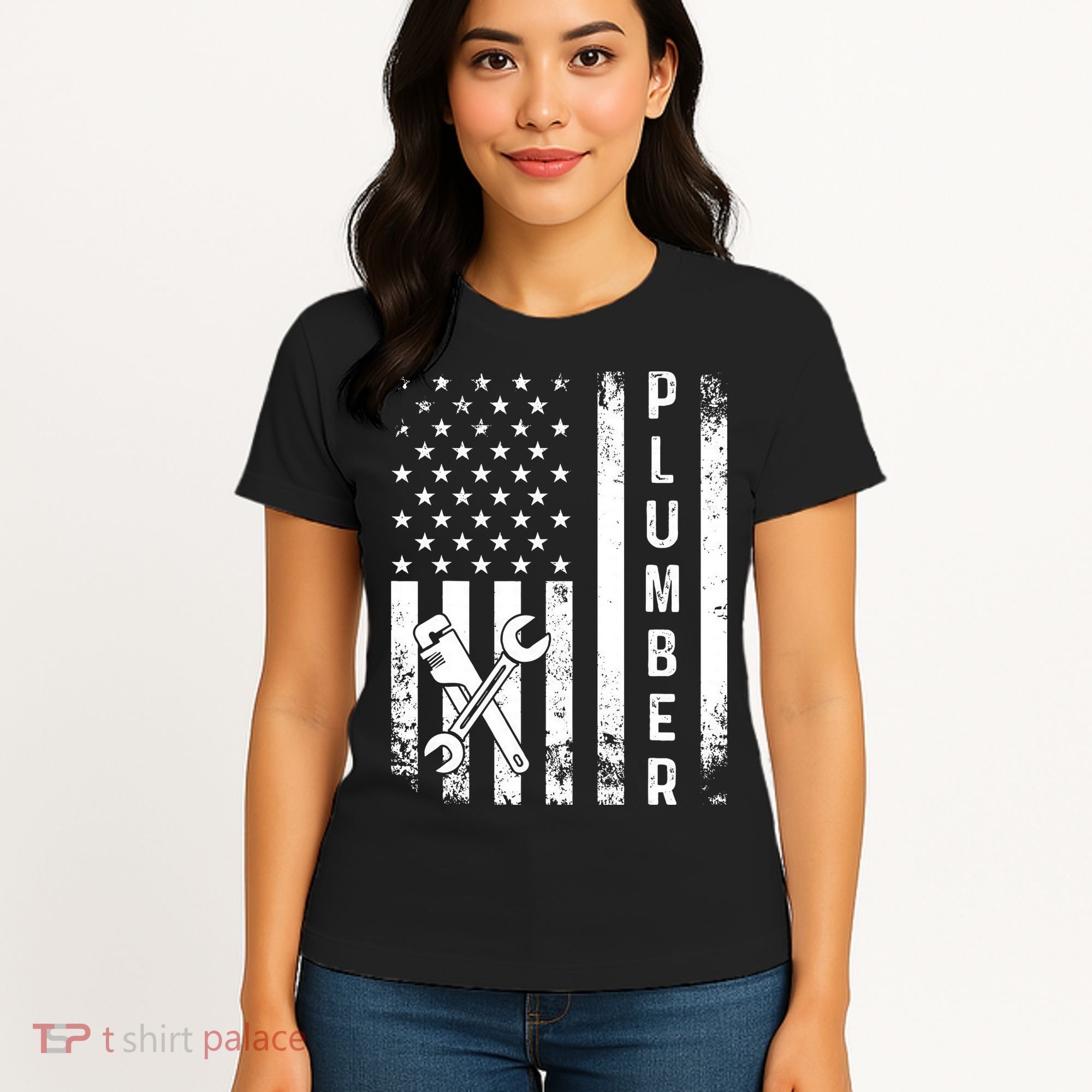 Plumber American Flag Plumbing Women's T-Shirt