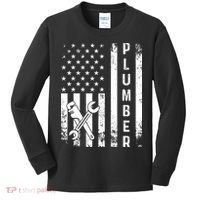 Plumber American Flag Plumbing Kids Long Sleeve Shirt thumb 0