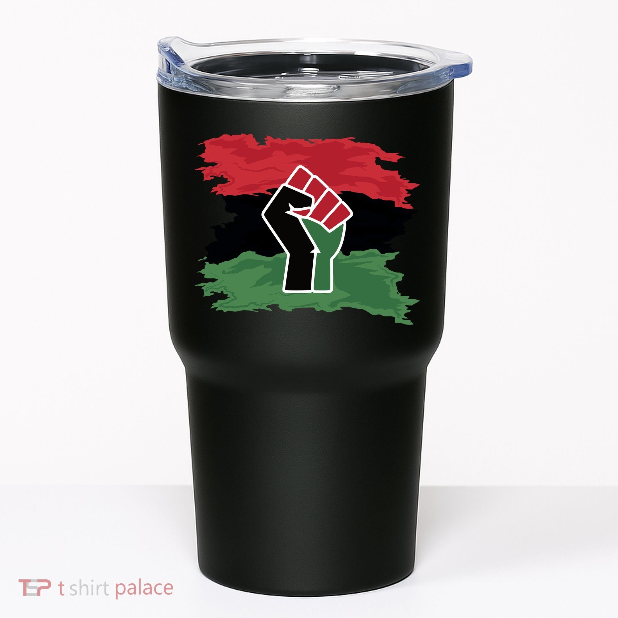Pan African Flag Black Fist U.N.I.A. Flag Tumbler