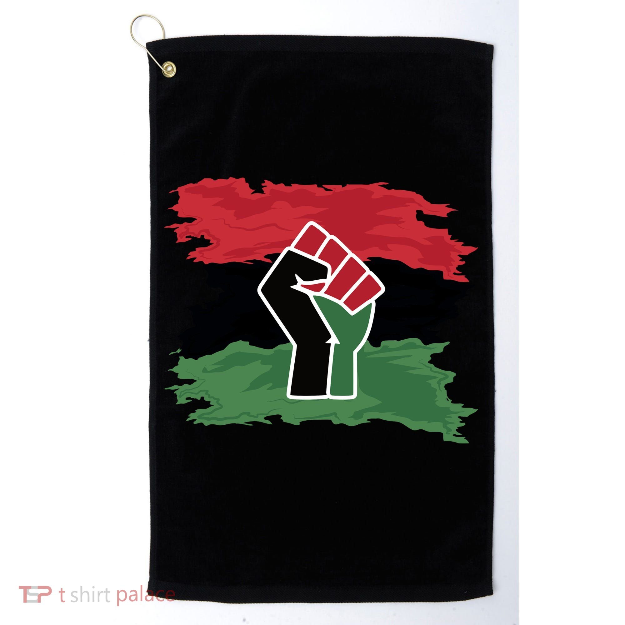 Pan African Flag Black Fist U.N.I.A. Flag Golf Towel