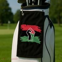 Pan African Flag Black Fist U.N.I.A. Flag Golf Towel thumb 2