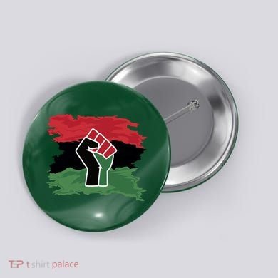 Pan African Flag Black Fist U.N.I.A. Flag Button
