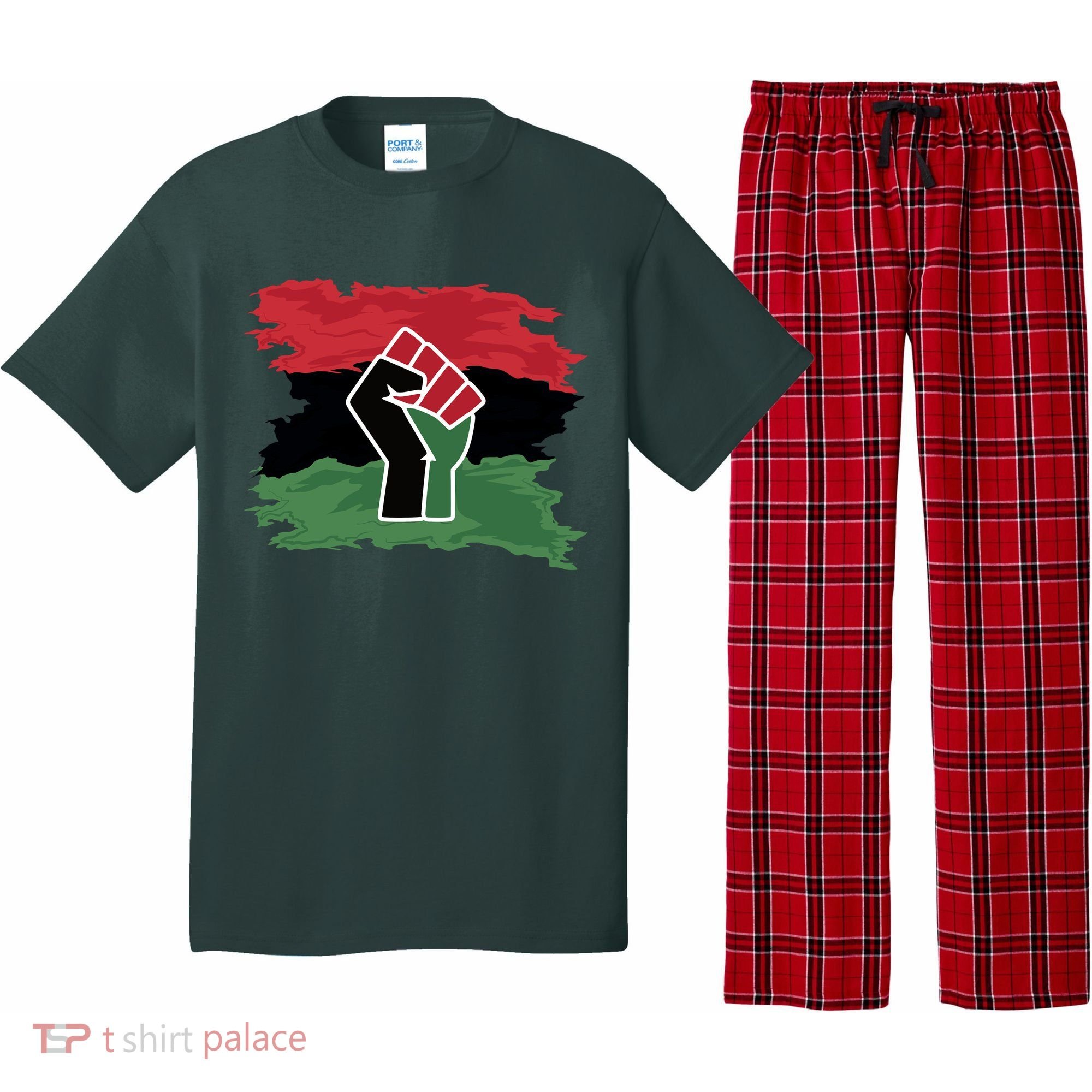 Pan African Flag Black Fist U.N.I.A. Flag Pajama Set
