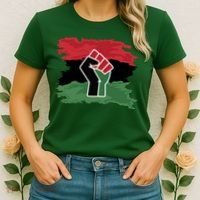 Pan African Flag Black Fist U.N.I.A. Flag Women's T-Shirt thumb 2