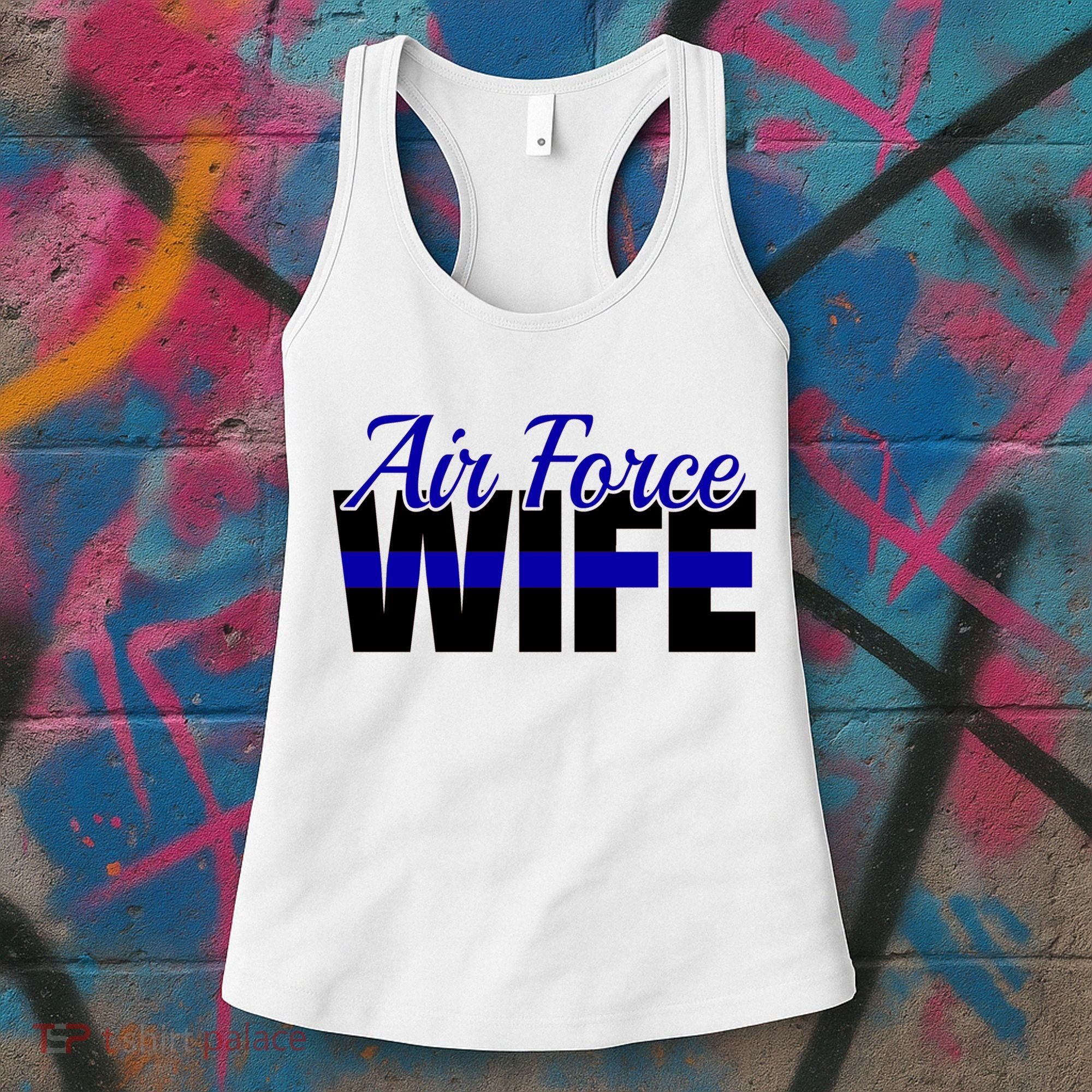 Proud Air Force Wife Gift Usaf Patriotic Military Family Funny Gift Women's Tank Top