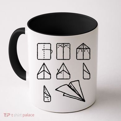 Paper Airplane Folding Instruction Gift Coffee Mug