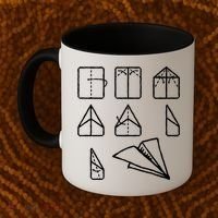 Paper Airplane Folding Instruction Gift Coffee Mug thumb 2
