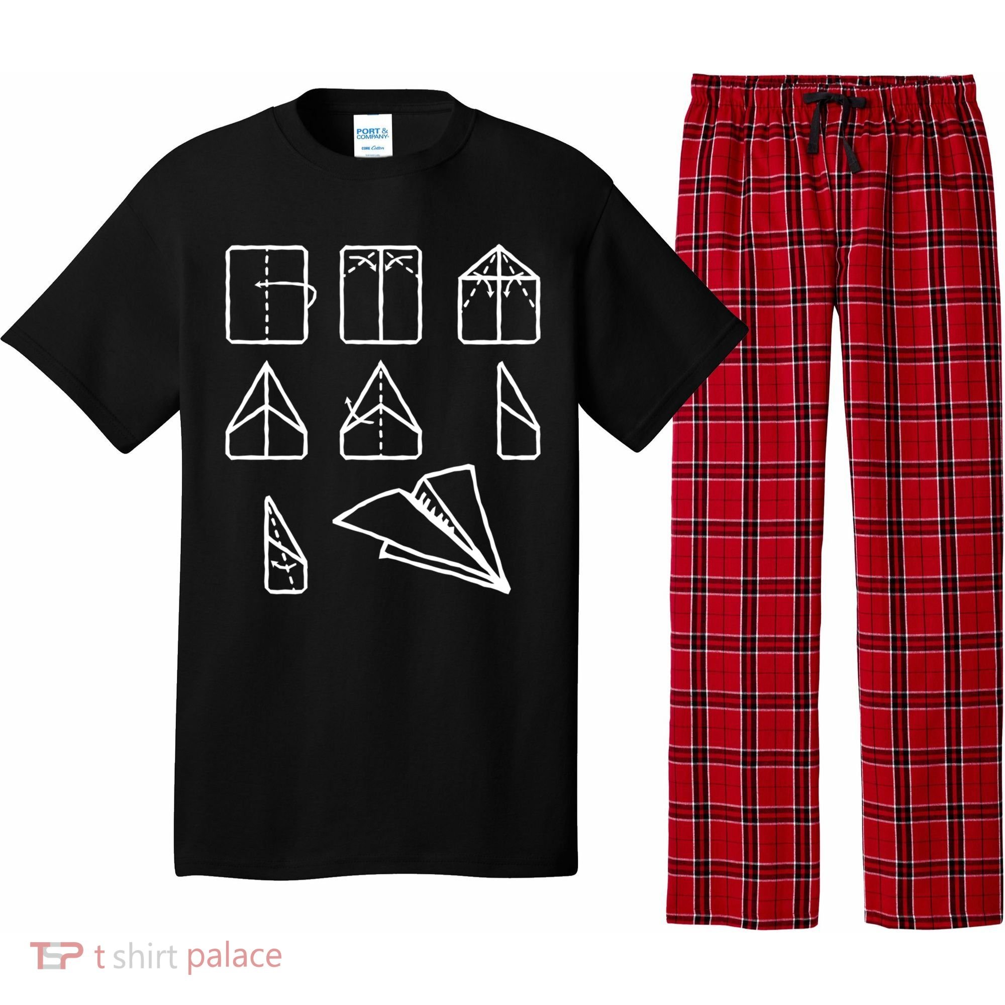 Paper Airplane Folding Instruction Gift Pajama Set
