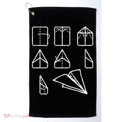 Paper Airplane Folding Instruction Gift Golf Towel