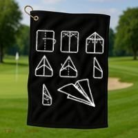 Paper Airplane Folding Instruction Gift Golf Towel thumb 1