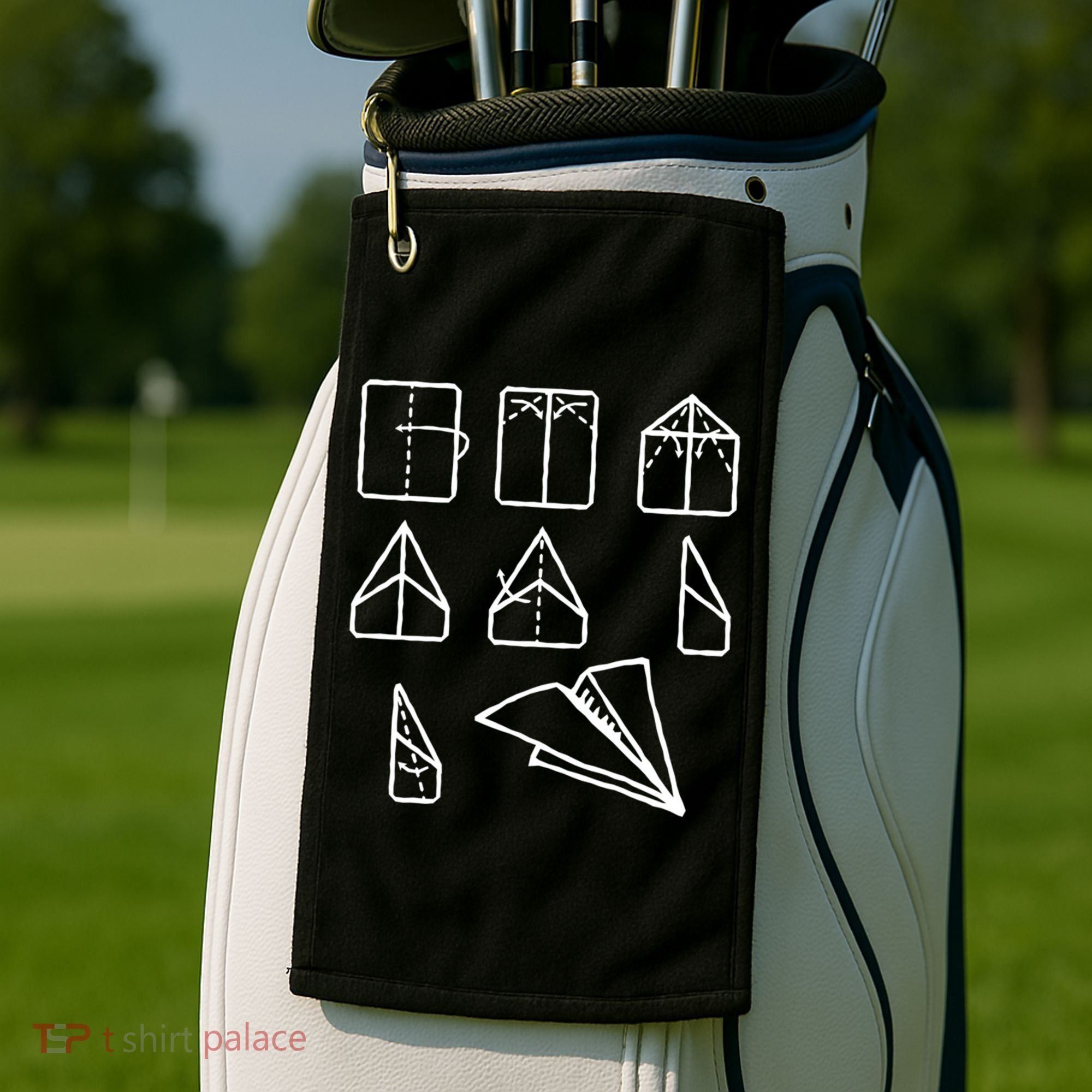 Paper Airplane Folding Instruction Gift Golf Towel