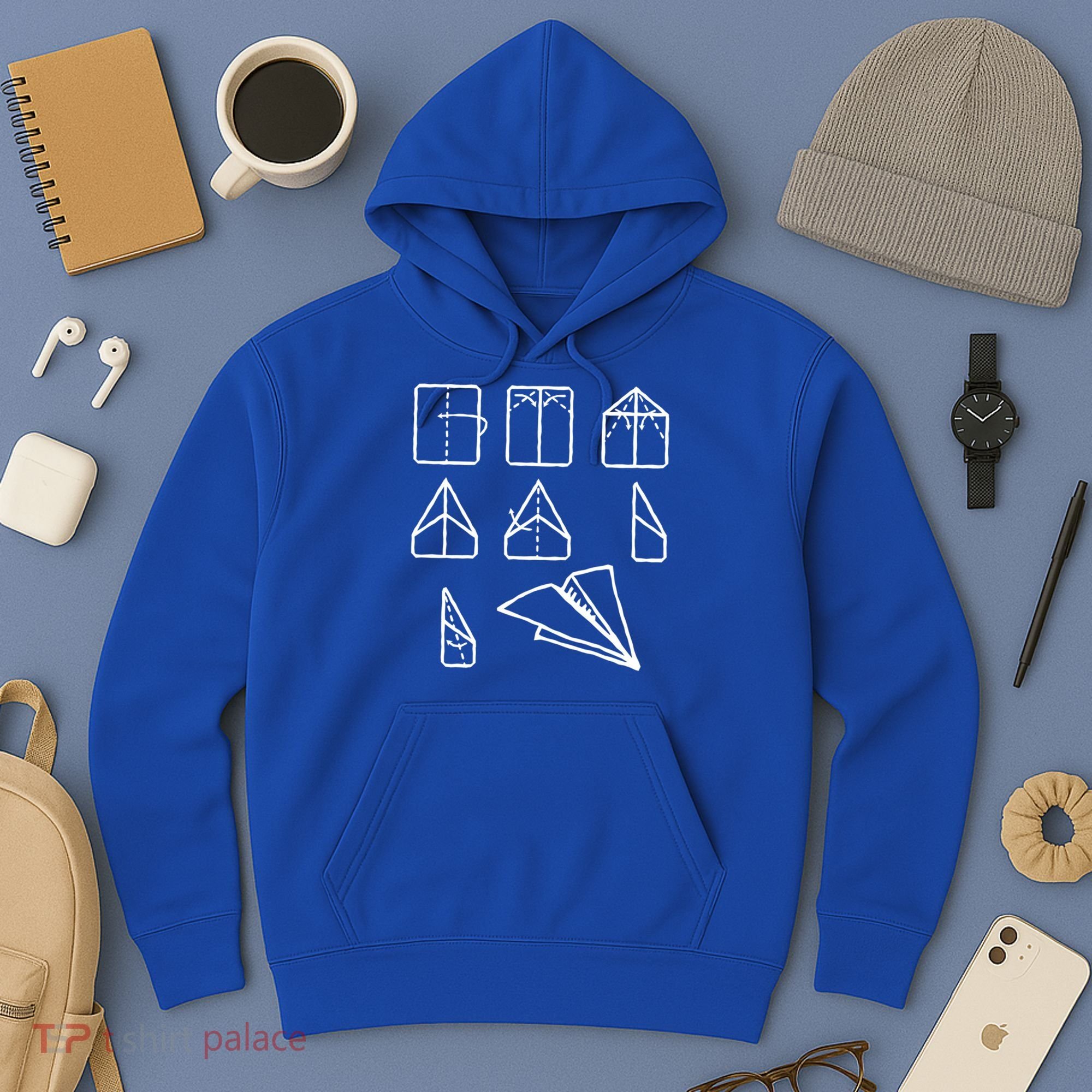 Paper Airplane Folding Instruction Gift Hoodie