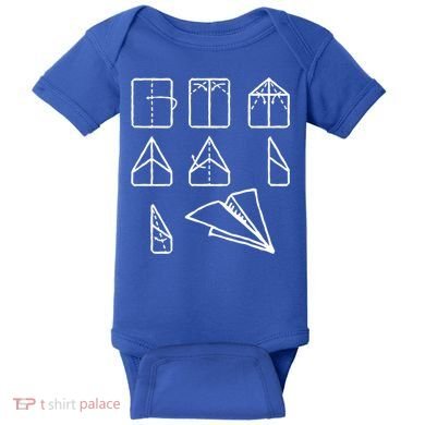 Paper Airplane Folding Instruction Gift Baby Bodysuit