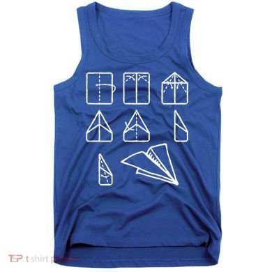 Paper Airplane Folding Instruction Gift Tank Top