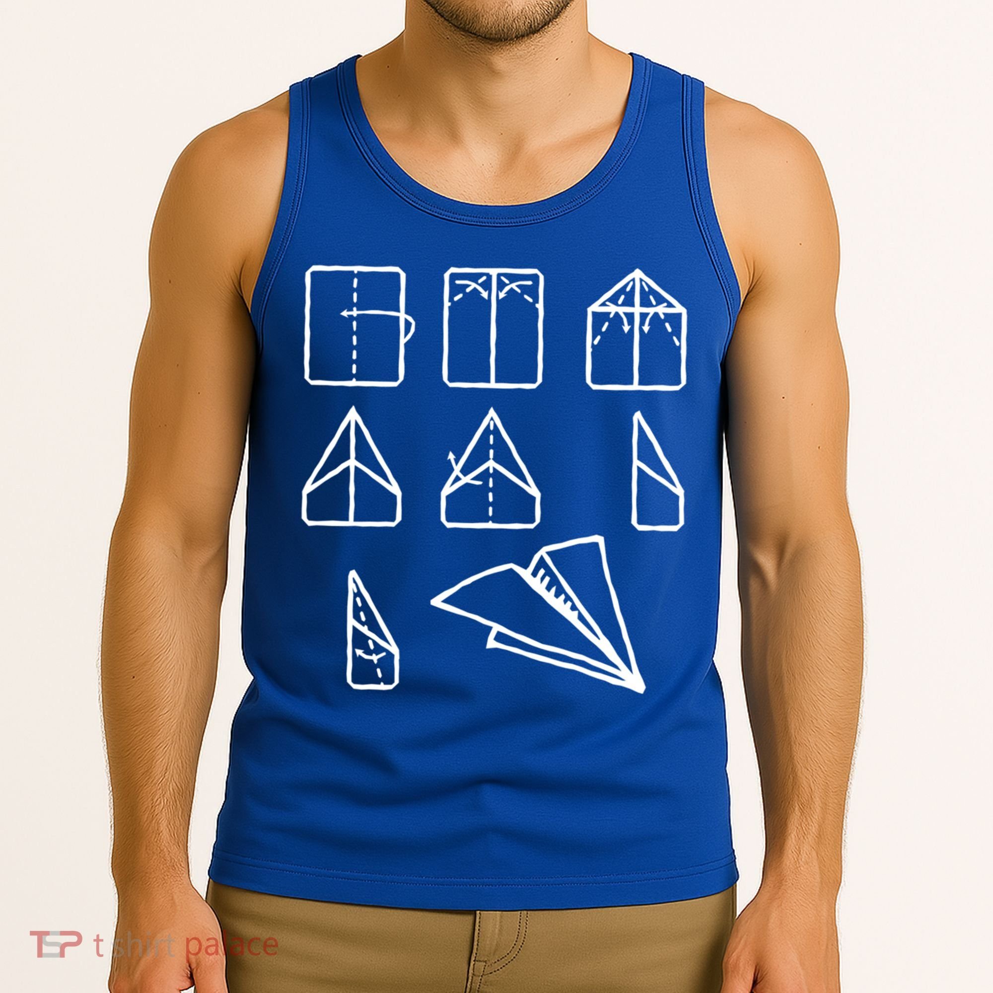 Paper Airplane Folding Instruction Gift Tank Top