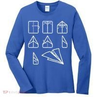 Paper Airplane Folding Instruction Gift Women's Long Sleeve Shirt thumb 0