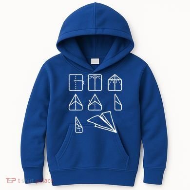 Paper Airplane Folding Instruction Gift Kids Hoodie