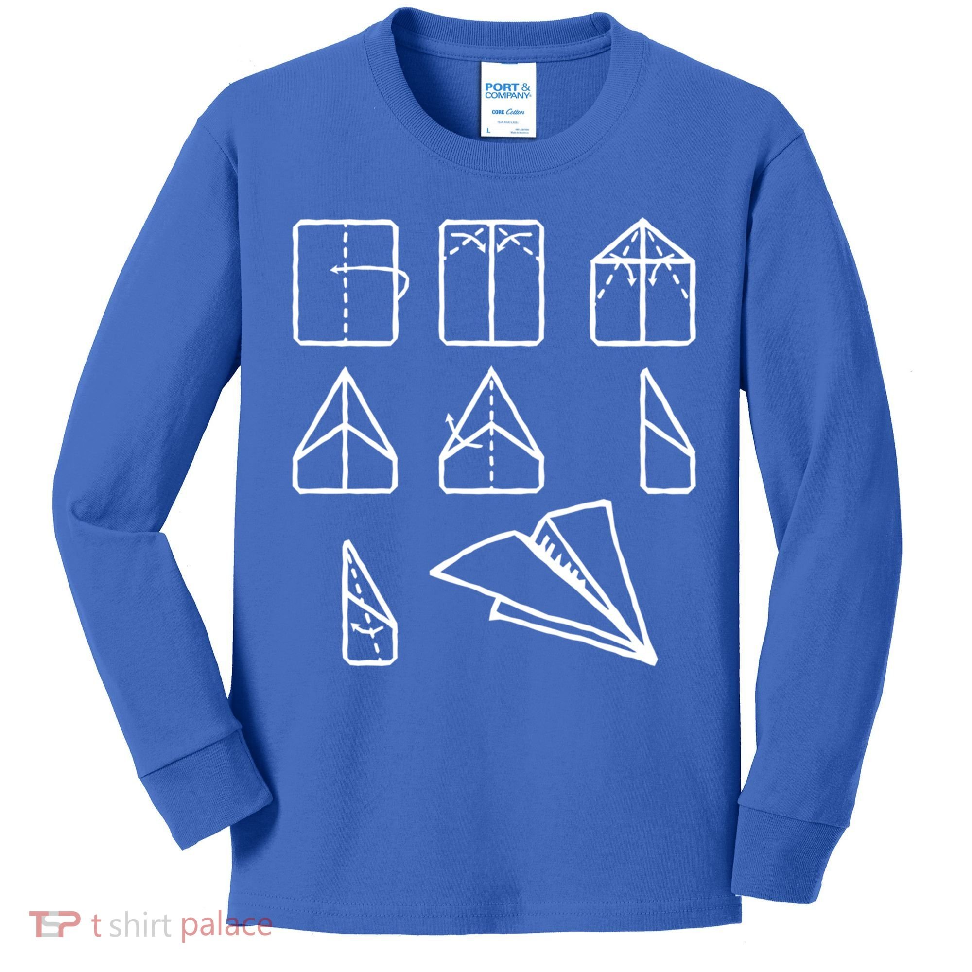 Paper Airplane Folding Instruction Gift Kids Long Sleeve Shirt