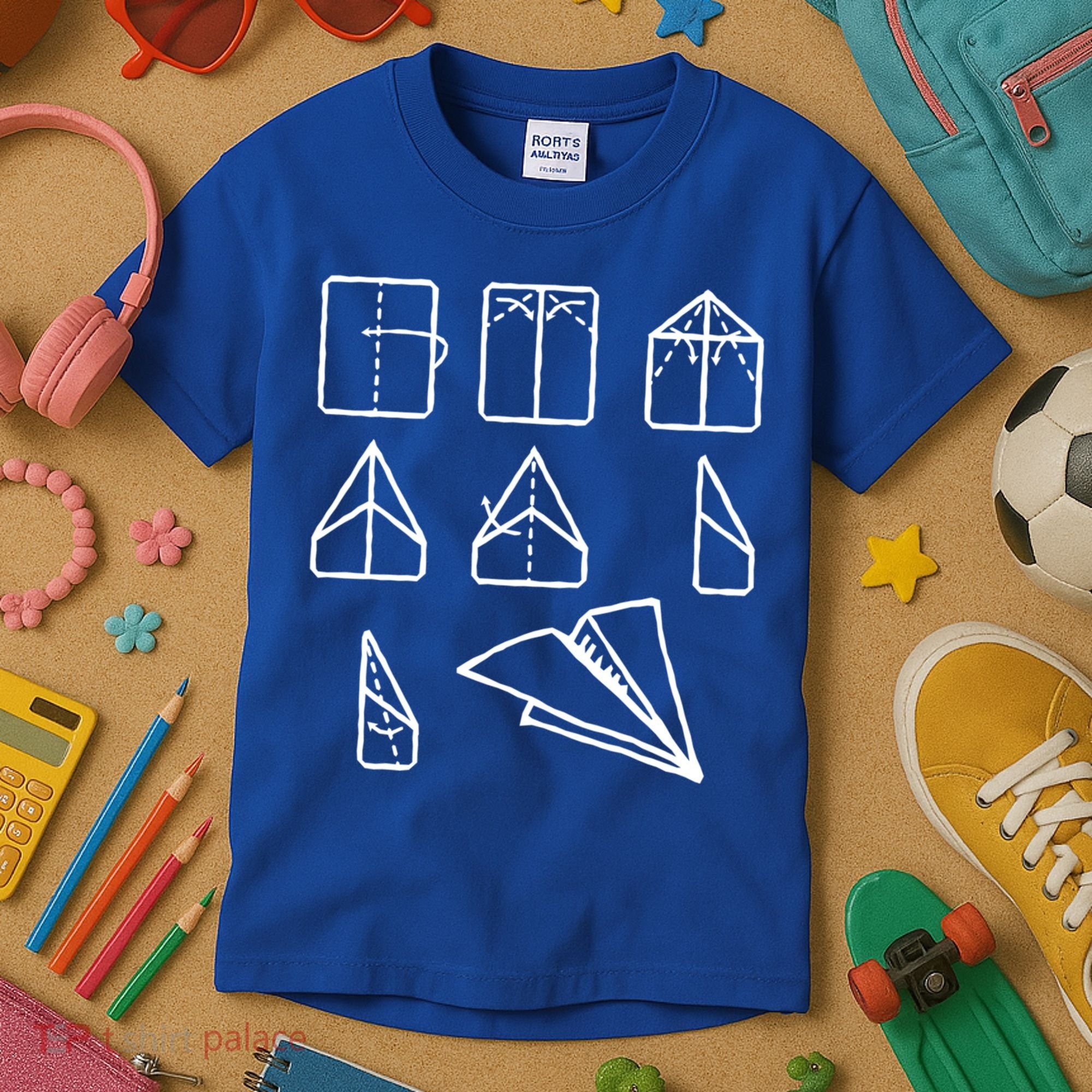 Paper Airplane Folding Instruction Gift Kids T-Shirt