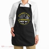 Police And Fire 911 Dispatcher Thin Gold Line Flag Apron thumb 2
