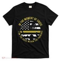Police And Fire 911 Dispatcher Thin Gold Line Flag T-Shirt thumb 0