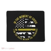Police And Fire 911 Dispatcher Thin Gold Line Flag Mousepad thumb 0