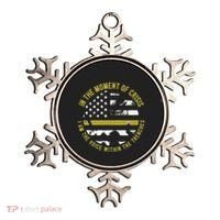 Police And Fire 911 Dispatcher Thin Gold Line Flag Ornament thumb 0