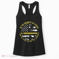 Police And Fire 911 Dispatcher Thin Gold Line Flag Women's Tank Top thumb 0