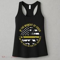 Police And Fire 911 Dispatcher Thin Gold Line Flag Women's Tank Top thumb 3