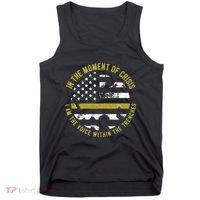 Police And Fire 911 Dispatcher Thin Gold Line Flag Tank Top thumb 0