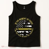 Police And Fire 911 Dispatcher Thin Gold Line Flag Tank Top thumb 2