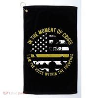 Police And Fire 911 Dispatcher Thin Gold Line Flag Golf Towel thumb 0