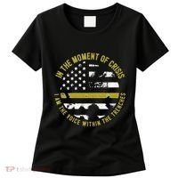 Police And Fire 911 Dispatcher Thin Gold Line Flag Women's T-Shirt thumb 0